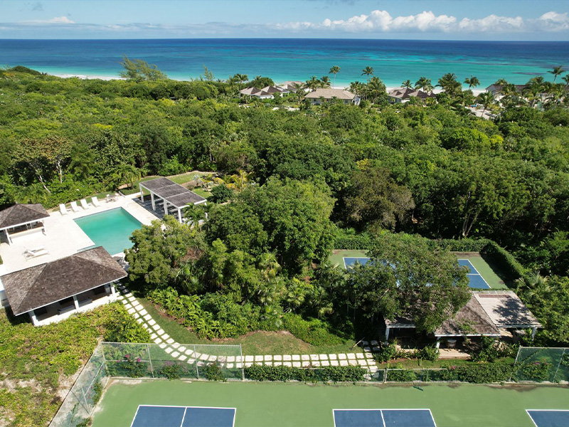 Aerial view of the property.